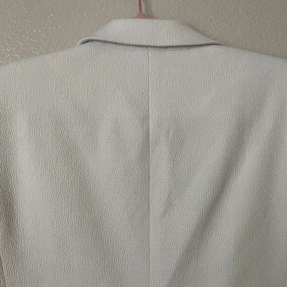 Reiss Blazer Womens Size 10 Cream Textured Knit Quiet Luxury Minimaist Preppy - Picture 8 of 15